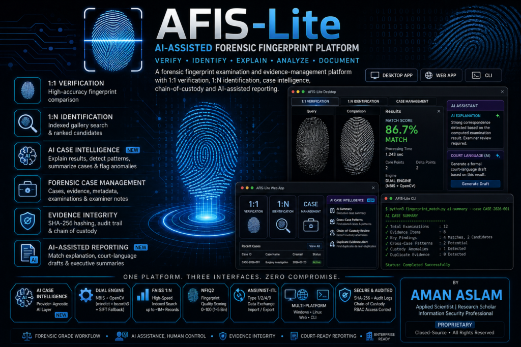 AFIS Lite AI-Assisted Forensic Fingerprint Platform